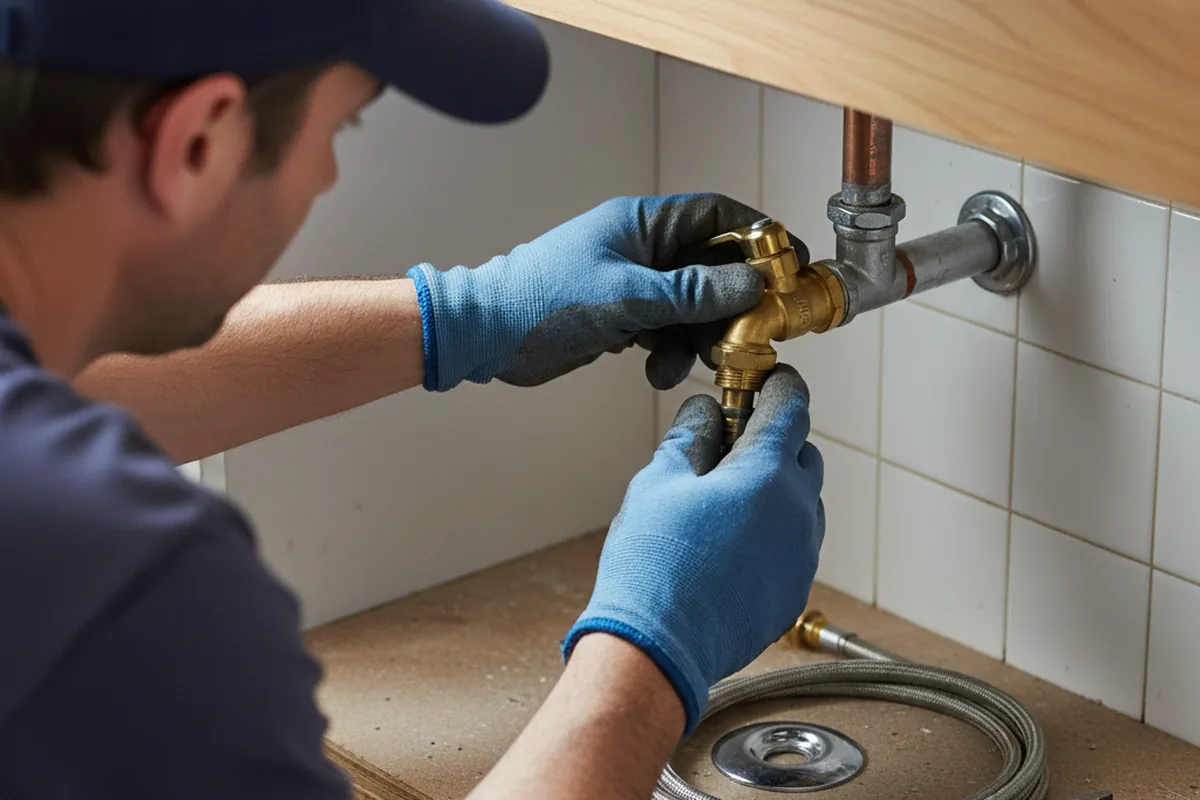 Shutoff valve and fitting work during Faucet and Fixture Repair in Wall